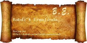 Babák Ermelinda névjegykártya